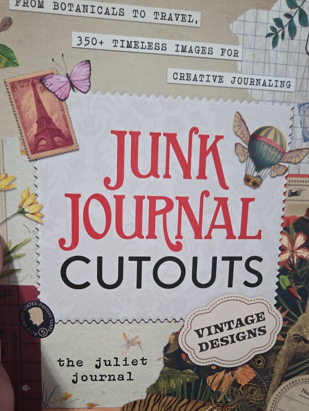 Junk Journal Cutouts Vintage Designs - Red and Cream Decorative Paper Pack